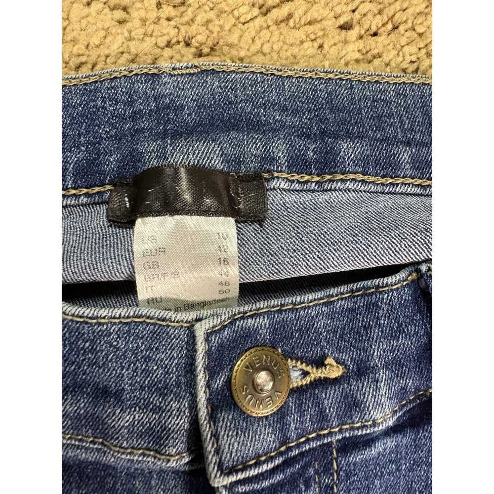 Venus Jeans Women 10 Cropped Cuffed Mid Rise Straight Leg - Picture 2 of 9